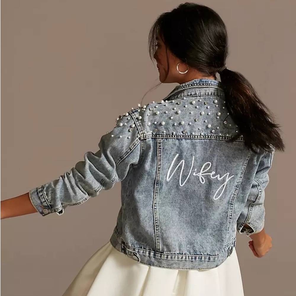 Pearl Embellished Denim Jacket